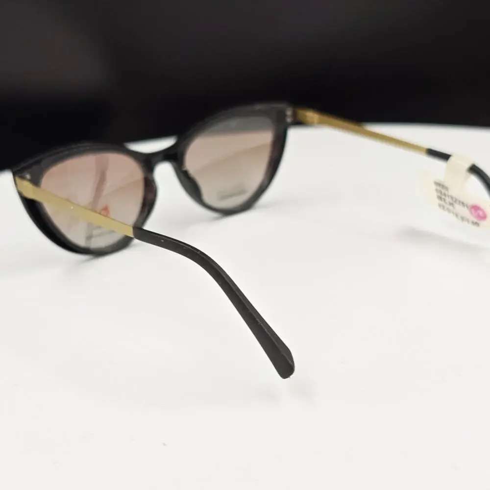 bio eyes Women’s Cat Eye Sunglasses Black Frame Brown Polarized Tinted UV400